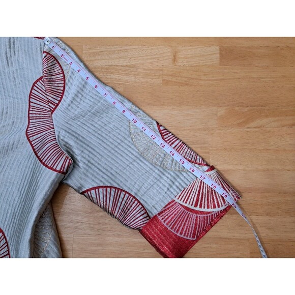 IC by Connie K Metallic Red Gold Asymmetric Jacket Wearable Art Circles USA XXL - Picture 8 of 11